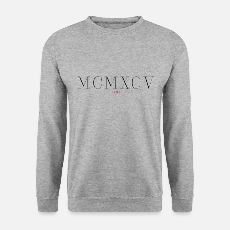 Römischezahl Geburtsjahr Made in 1995 - Unisex Pullover - Weißgrau meliert
