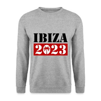 Ibiza 2023 - Unisex Pullover - Weißgrau meliert - Vorne - Alina (178cm) & Michal (187cm)