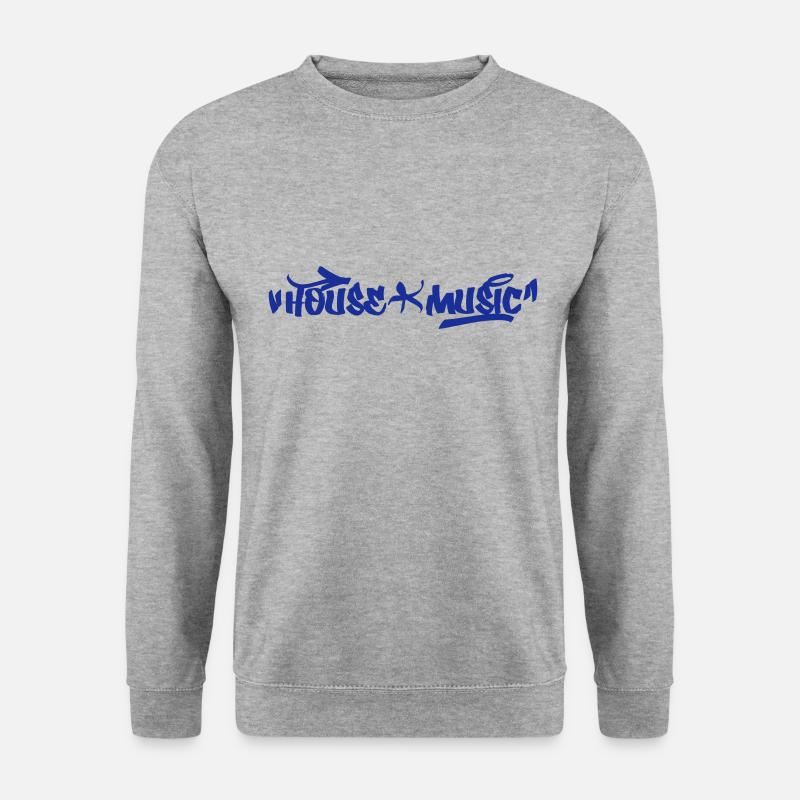 House-Musik-Design - Unisex Pullover - Weißgrau meliert