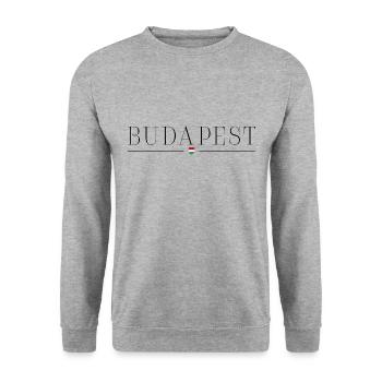 I love Budapest - Unisex Sweatshirt - salt & pepper - Front - Alina (178cm) & Michal (187cm)