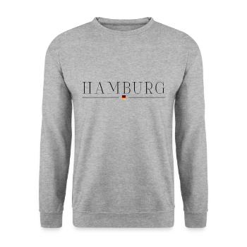 T-shirt Hambourg : Harbour Romance, Culture, Style - Sweat-shirt Unisexe - gris chiné - Devant - Alina (178cm) & Michal (187cm)