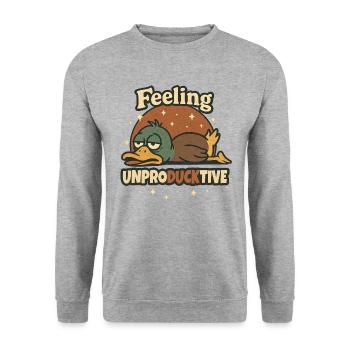 Ente feeling unproducktive unproductive - Unisex Sweatshirt - salt & pepper - Front - Alina (178cm) & Michal (187cm)