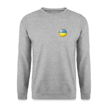 Ukraine Emblem - Unisex Pullover - Weißgrau meliert - Vorne - Alina (178cm) & Michal (187cm)