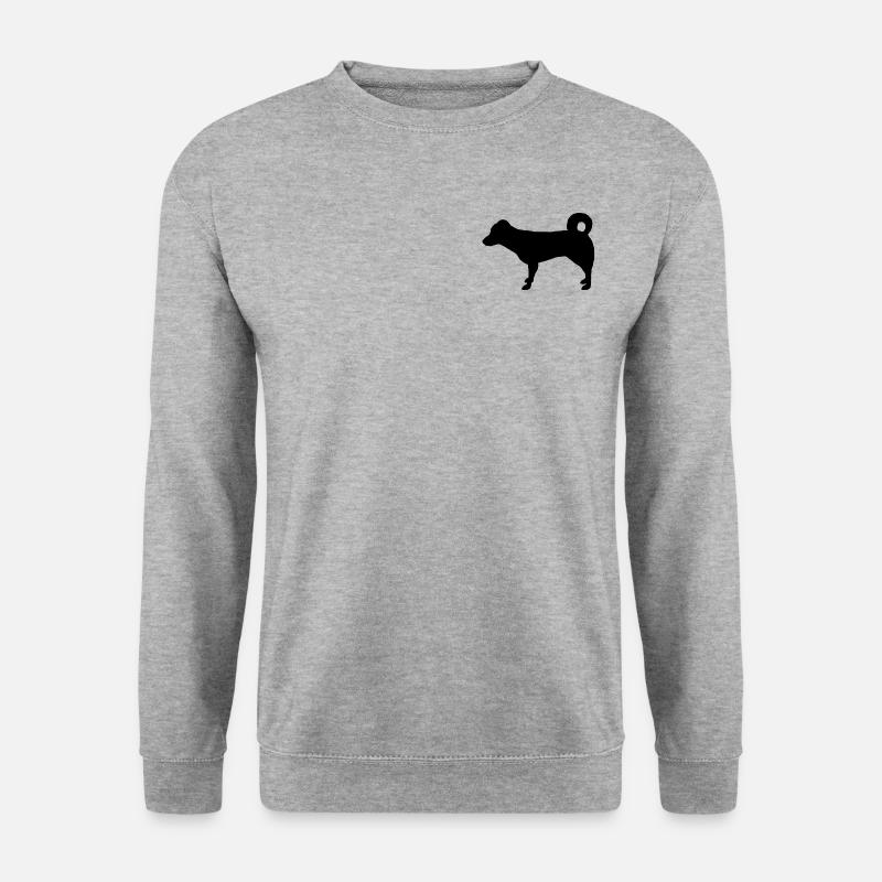 Hund Silhouette - Unisex Pullover - Weißgrau meliert
