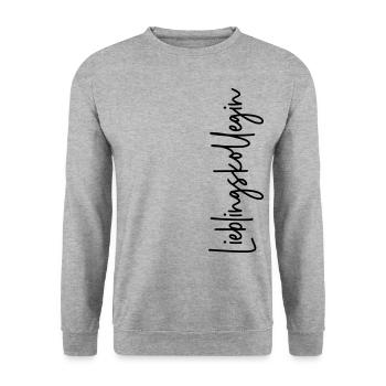 Lieblingskollegin - Unisex Pullover - Weißgrau meliert - Vorne - Alina (178cm) & Michal (187cm)