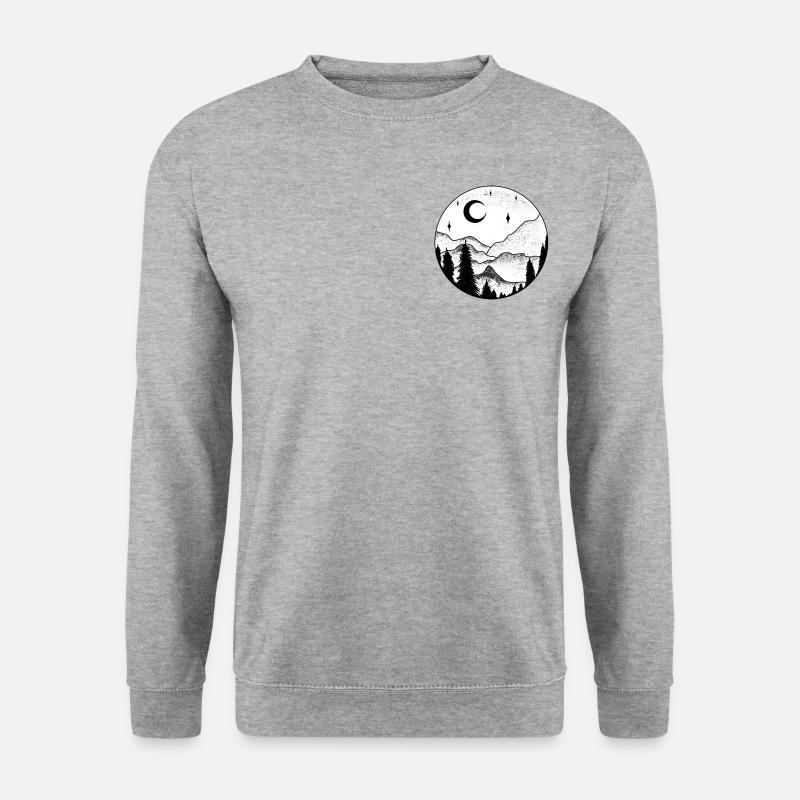 Schwarzweiße Nacht - Unisex Pullover - Weißgrau meliert