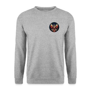 Phönix Feuerflügel Logo - Unisex Pullover - Weißgrau meliert - Vorne - Alina (178cm) & Michal (187cm)