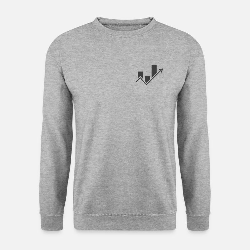 Börse - Aktienverlauf - Unisex Pullover - Weißgrau meliert