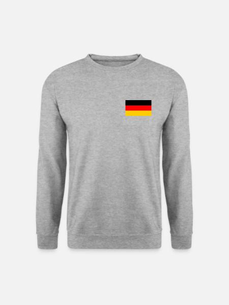 deutsche Fahne auf weißem Grund auf deinem Herzen - Unisex Pullover - Weißgrau meliert