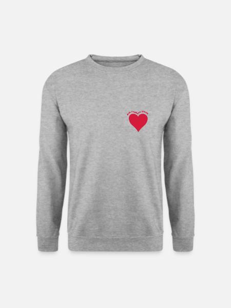 Herz am rechten Fleck - Unisex Pullover - Weißgrau meliert