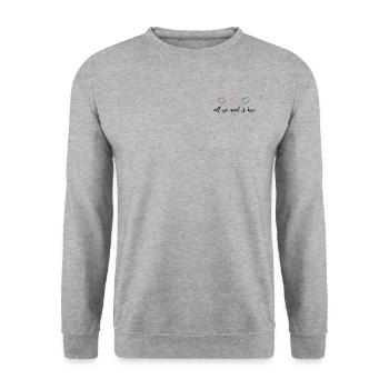Liebe und Hoffnung - Unisex Pullover - Weißgrau meliert - Vorne - Alina (178cm) & Michal (187cm)