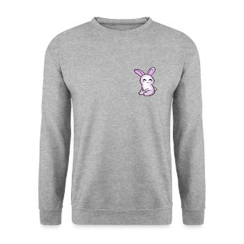 Super cute rabbit - Unisex Sweatshirt - salt & pepper - Front - Alina (178cm) & Michal (187cm)
