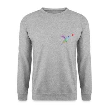 humming-bird - Unisex Sweatshirt - salt & pepper - Front - Alina (178cm) & Michal (187cm)