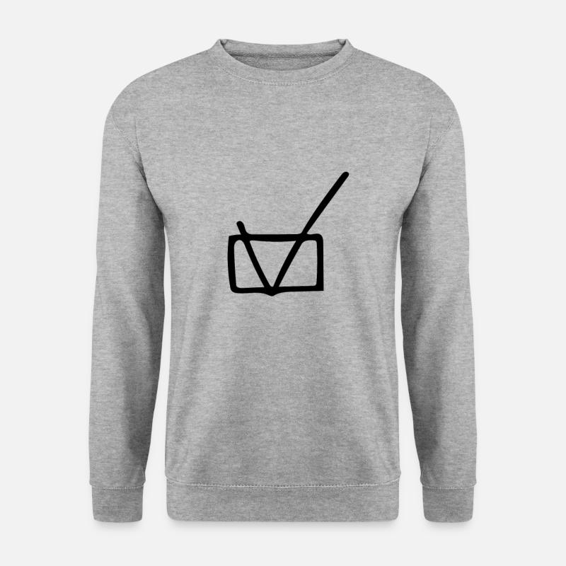 Häkchen - Unisex Pullover - Weißgrau meliert