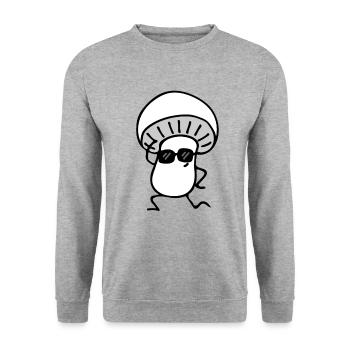 Pilz - Unisex Pullover - Weißgrau meliert - Vorne - Alina (178cm) & Michal (187cm)
