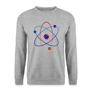 atom - Unisex Sweatshirt - salt & pepper - Front - Alina (178cm) & Michal (187cm)