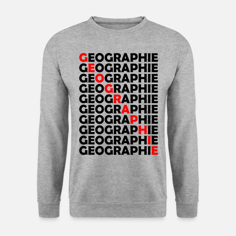 Geographie Lehrer Schule Studium - Unisex Pullover - Weißgrau meliert