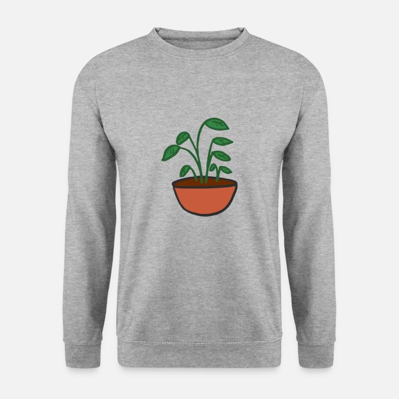 Pflanze - Unisex Pullover - Weißgrau meliert