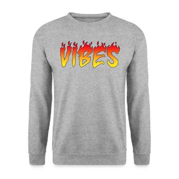 Vibes citation graphique - Sweat-shirt Unisexe - gris chiné - Devant - Alina (178cm) & Michal (187cm)