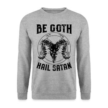 Satanism - Unisex Sweatshirt - salt & pepper - Front - Alina (178cm) & Michal (187cm)