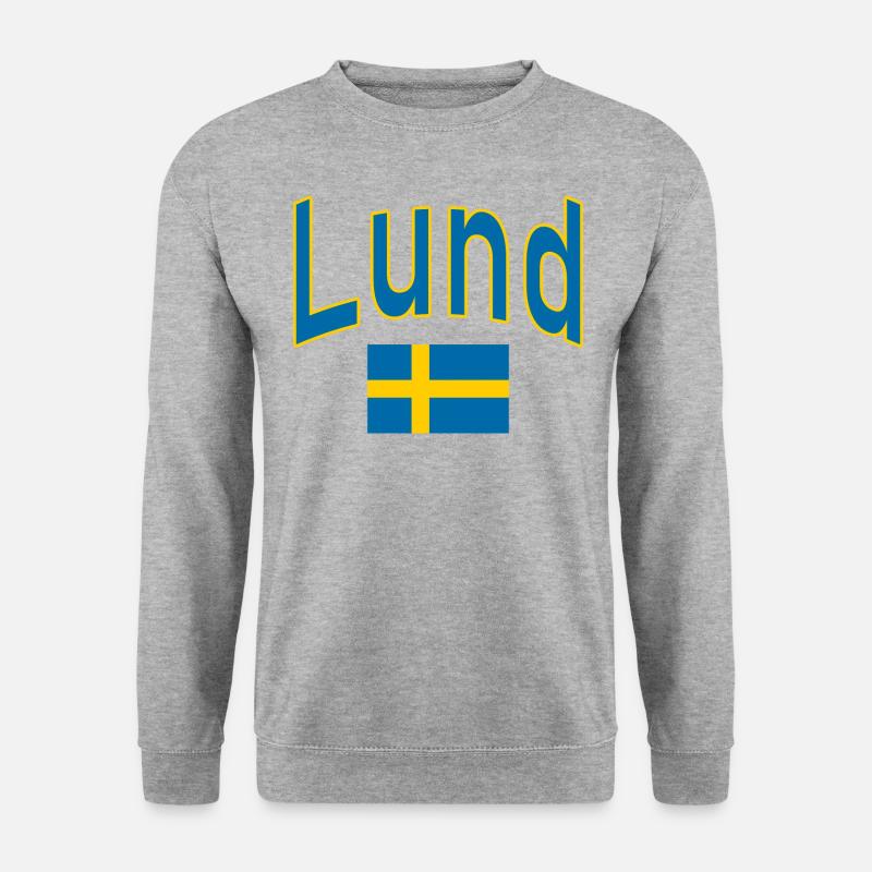 Lund schweden flagge - Unisex Pullover - Weißgrau meliert
