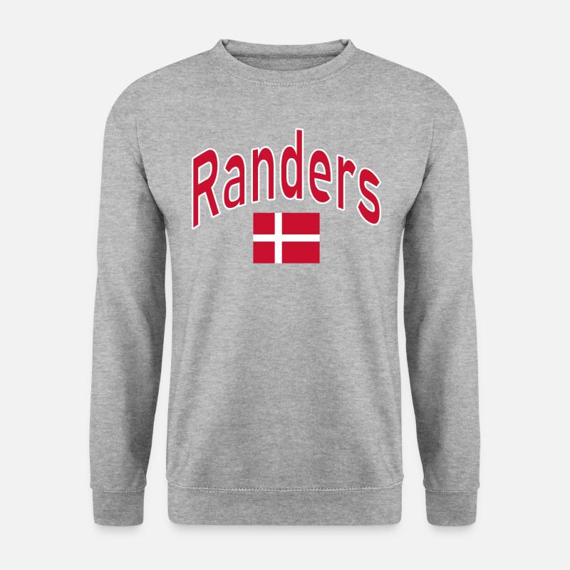 Randers dänemark flagge - Unisex Pullover - Weißgrau meliert