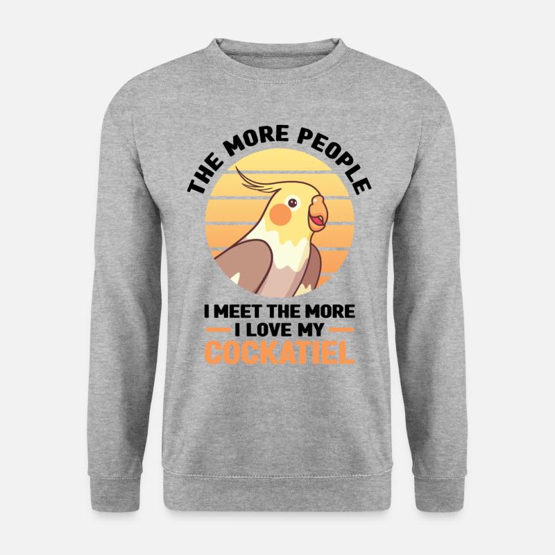 Nymphensittich - Unisex Pullover - Weißgrau meliert