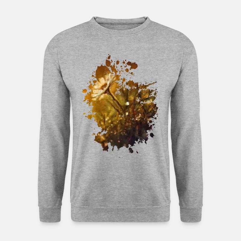 Blume - Unisex Pullover - Weißgrau meliert