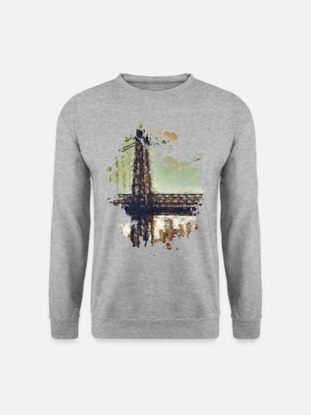 Brücke - Unisex Pullover - Weißgrau meliert