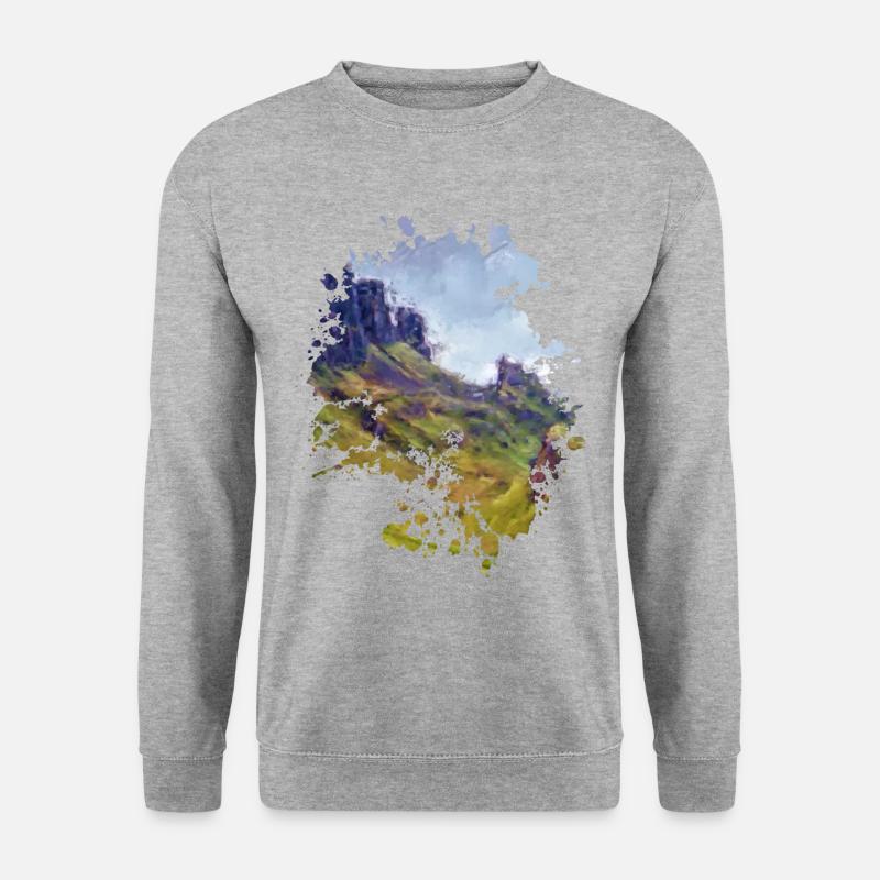 Berge - Unisex Pullover - Weißgrau meliert