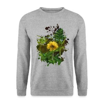 Blume - Unisex Pullover - Weißgrau meliert - Vorne - Alina (178cm) & Michal (187cm)