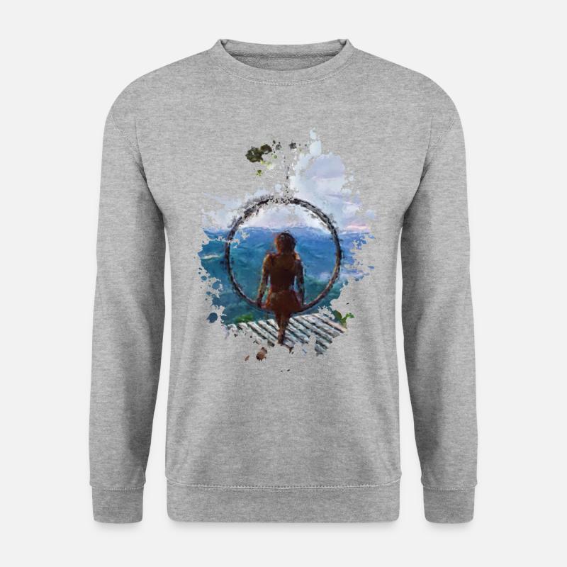 Entspannung - Unisex Pullover - Weißgrau meliert