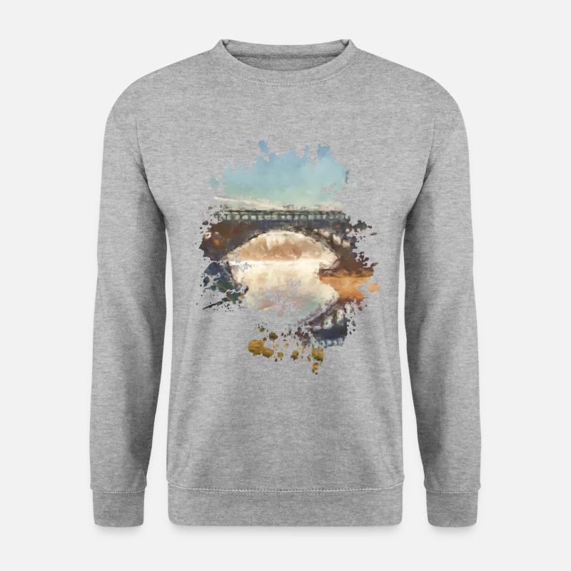 Brücke - Unisex Pullover - Weißgrau meliert