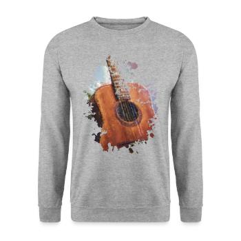 Gitarre - Unisex Pullover - Weißgrau meliert - Vorne - Alina (178cm) & Michal (187cm)