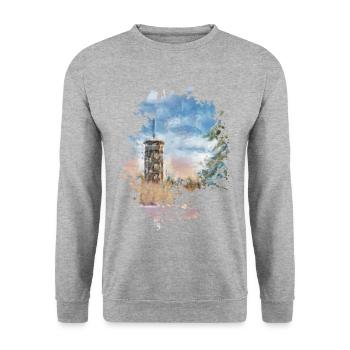 Turm - Unisex Pullover - Weißgrau meliert - Vorne - Alina (178cm) & Michal (187cm)