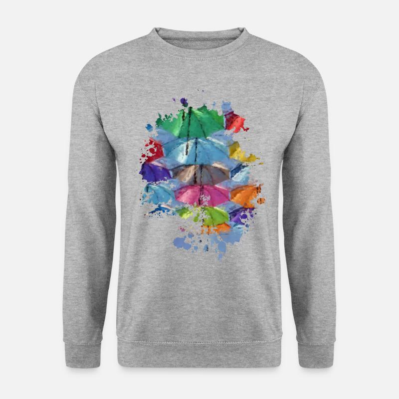 Regenschirme - Unisex Pullover - Weißgrau meliert