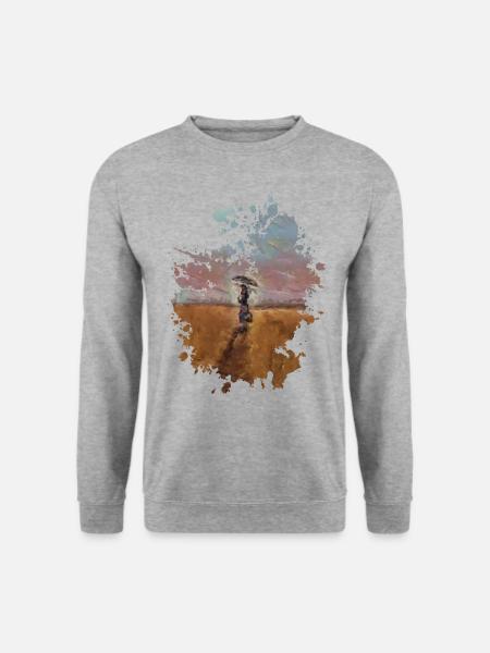 Regenschirm - Unisex Pullover - Weißgrau meliert