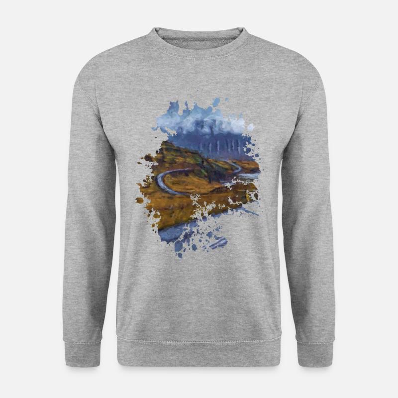 Straße - Unisex Pullover - Weißgrau meliert