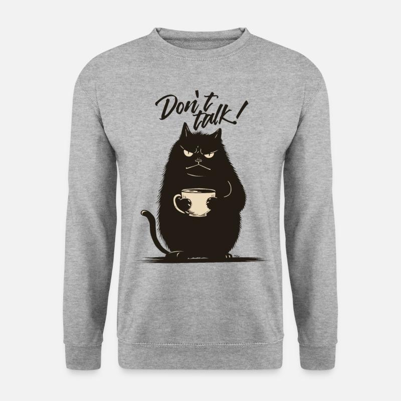 Mr Catnip - Don't talk! - Unisex Pullover - Weißgrau meliert