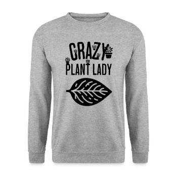 Plante Folle Dame Fleurs Plantes D’intérieur Femme Drôle - Sweat-shirt Unisexe - gris chiné - Devant - Alina (178cm) & Michal (187cm)