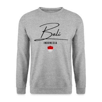I Love Bali, Bali Indonesien - Unisex Pullover - Weißgrau meliert - Vorne - Alina (178cm) & Michal (187cm)