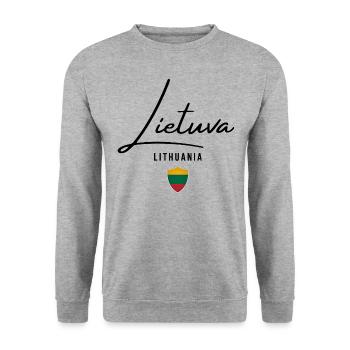 Lithuanian flag, Lithuanian pride - Unisex Sweatshirt - salt & pepper - Front - Alina (178cm) & Michal (187cm)