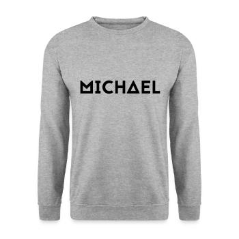 First name Michael - Unisex Sweatshirt - salt & pepper - Front - Alina (178cm) & Michal (187cm)