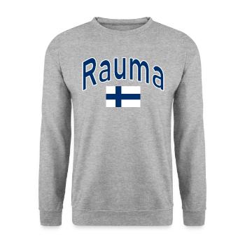 Drapeau finlandais de Rauma - Sweat-shirt Unisexe - gris chiné - Devant - Alina (178cm) & Michal (187cm)