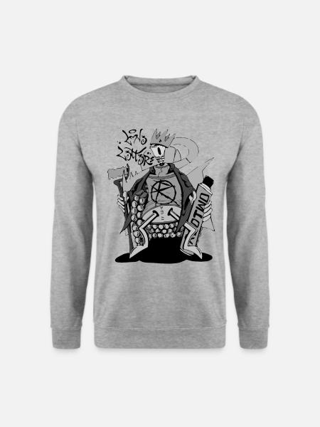 Skelett King Street Graffiti - Unisex Pullover - Weißgrau meliert