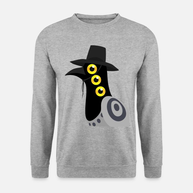 Dämonischer Vogel - Unisex Pullover - Weißgrau meliert