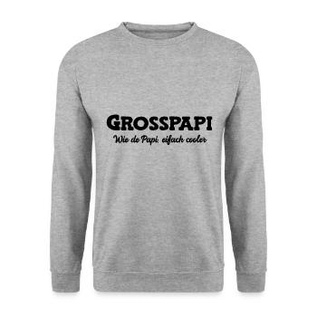 Grosspapi wie de Papi bescht Grosspapi Opa Schweiz - Unisex Pullover - Weißgrau meliert - Vorne - Alina (178cm) & Michal (187cm)