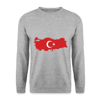 türkei turkey türkiye türke - Unisex Pullover - Weißgrau meliert - Vorne - Alina (178cm) & Michal (187cm)