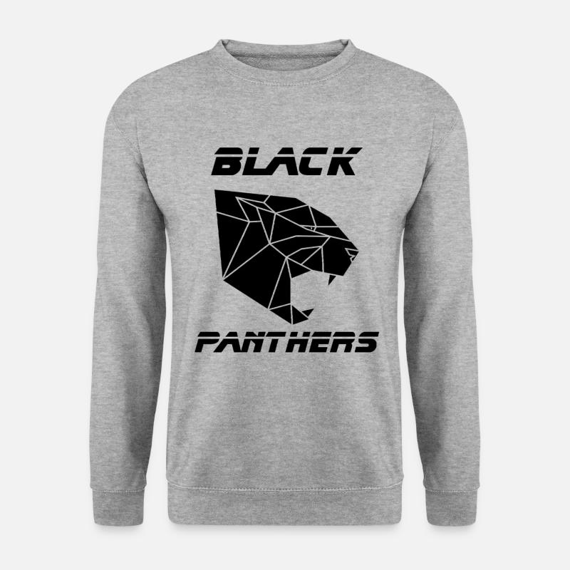 Black Panther, Panther, Sport, Team, Geschenkidee, - Unisex Pullover - Weißgrau meliert