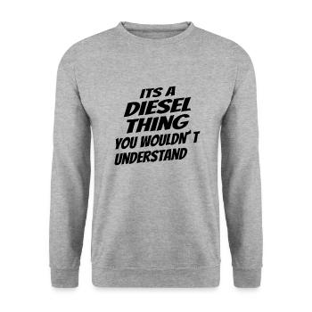 DIESEL MECHANIC / TRUCKER: Diesel Things - Unisex Sweatshirt - salt & pepper - Front - Alina (178cm) & Michal (187cm)